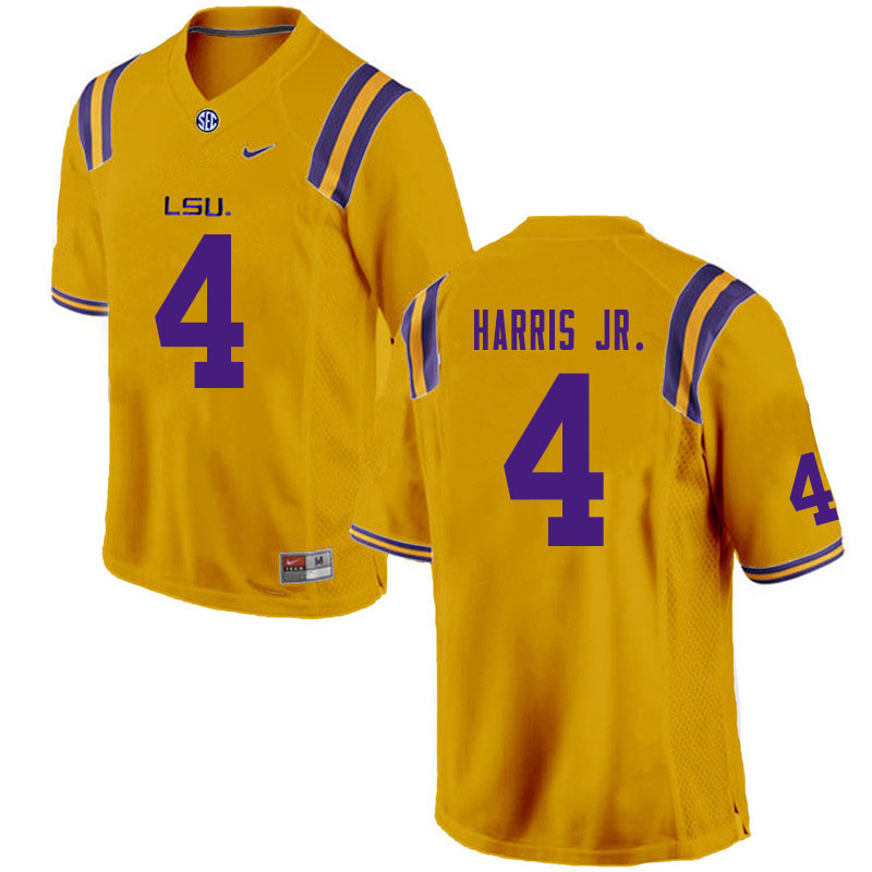 Men #4 Todd Harris Jr. LSU Tigers College Football Jerseys Sale-Gold - Click Image to Close